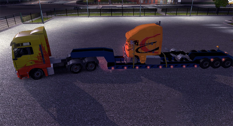 Прицеп с разобранным грузовиком для Euro Truck Simulator 2