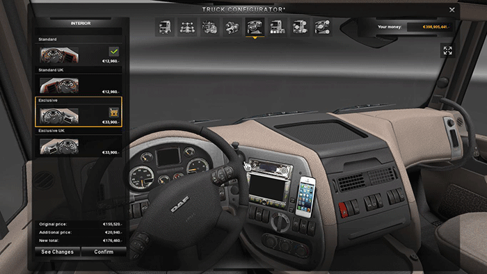 Салон iPhone 5 для Euro Truck Simulator 2