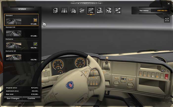 Светлый салон Scania для Euro Truck Simulator 2