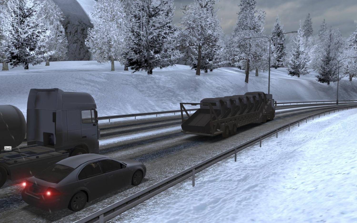 Мод Зима. Можно скользить для Euro Truck Simulator 2